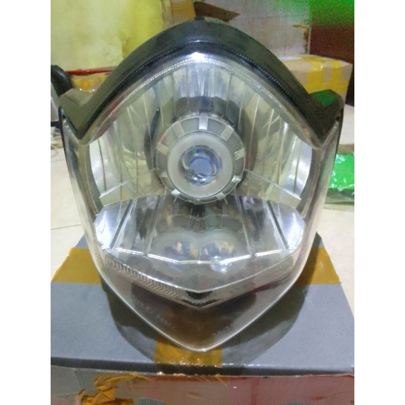 Headlamp Reflektor Plus Mika Kaca Lampu Depan Vixion Old Set Proji Running Super Keren