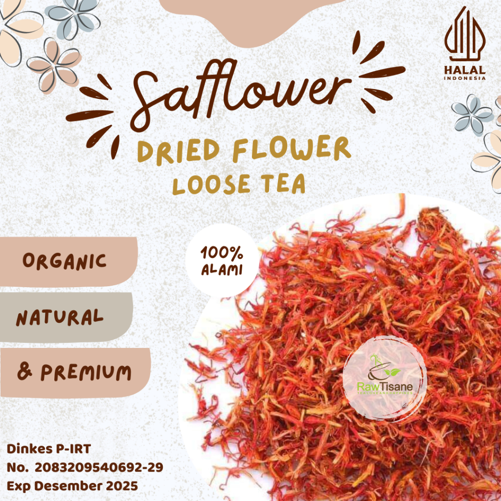 

RAW TISANE Safflower Tea / American Saffron Tea / Teh Bunga Safflower Isi 100 Gram