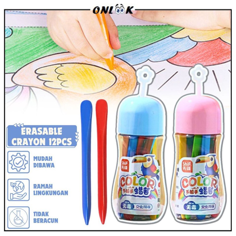 

Segera Dapatkan Erasable Crayon Set 12Pcs Karakter Supplies Painting For Children Crayons Oil Pastel Krayon Warna Dapat Dihapus Isi 12 Color Kemasan Tabung Bergambar Lucu Peralatan Melukis Dan Menggambar Hadiah Sekolah Edukasi Anak