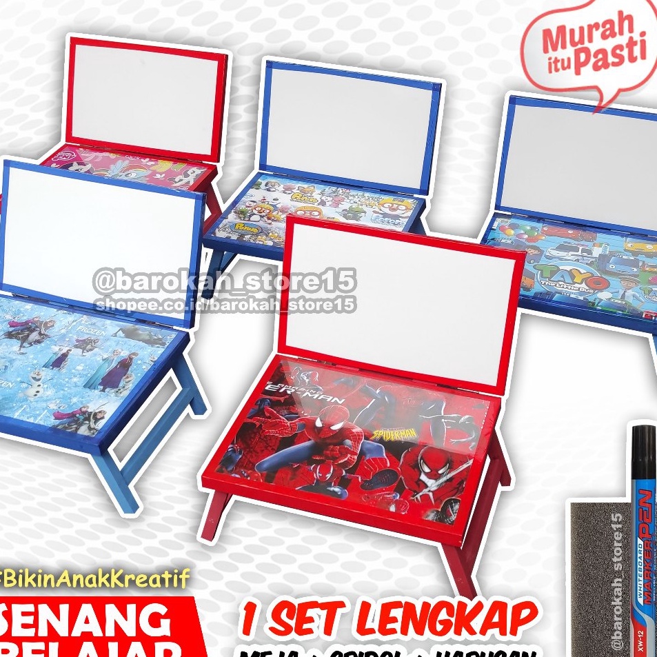 

Kirim Segera Meja Belajar Papan Tulis Anak Karakter White Board Penyangga Kayu Minimalis Ekonomis Kado Anak
