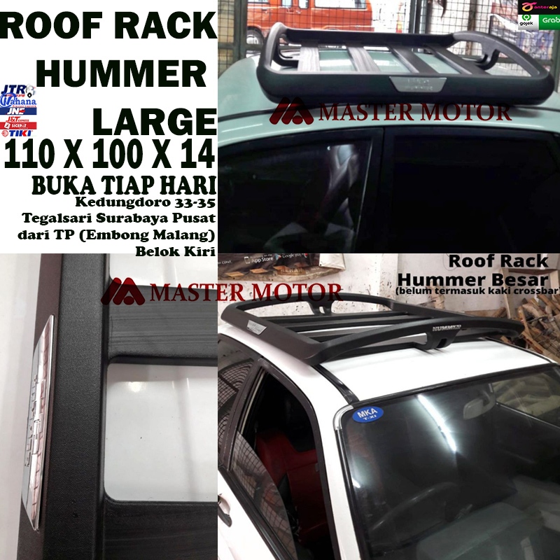 RoofRack Hummer LARGE 110x100cm Hitam Rack Xpander Calya Innova Panther Rush Rak Atas Atap Mobil