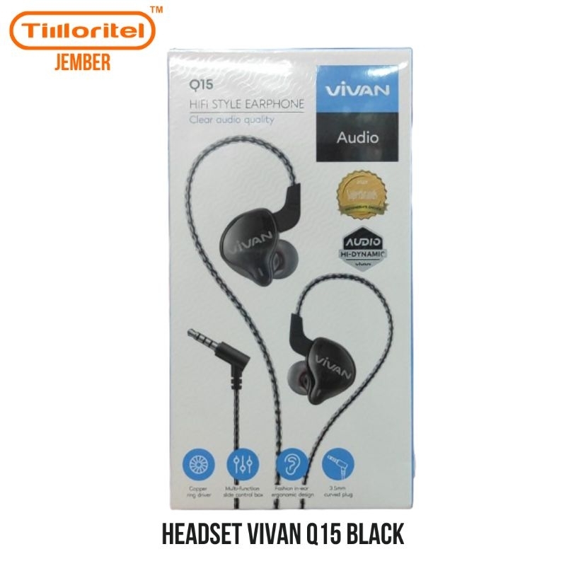 HEADSET VIVAN Q15 BLACK