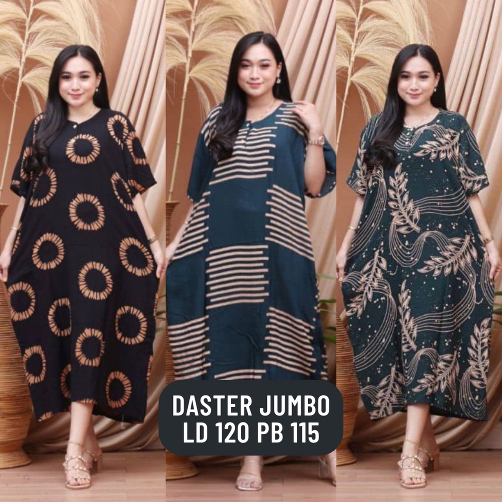 ART D73V Baju Daster Dress Dres Pekalongan Jumbo Harian Rayon Tidur Lengan Pendek ld 12 Kancing Depa