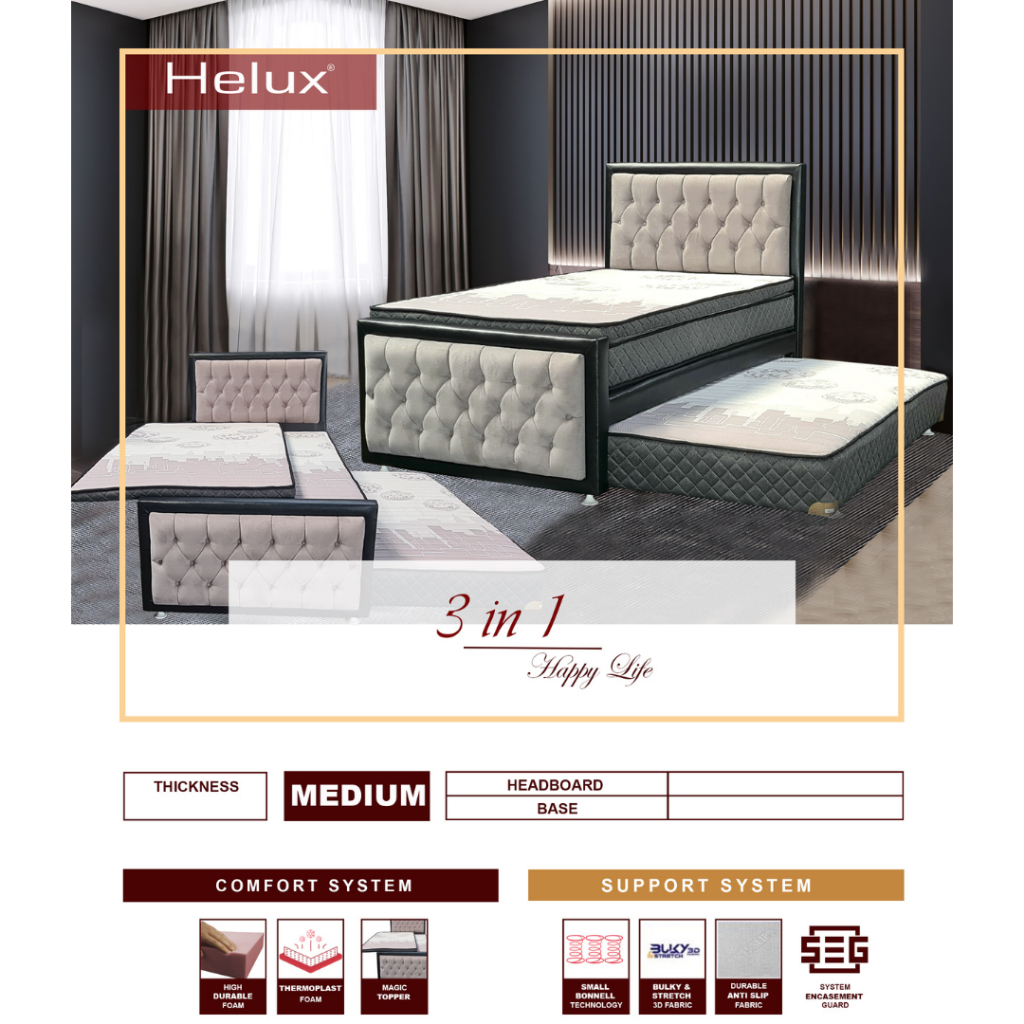 Helux Beddorong  -  3 in 1 Luxury