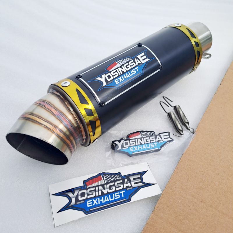 Silencer knalpot bulat YosingSAE/ silincer knalpot road race/ silincer tabung bulat oval