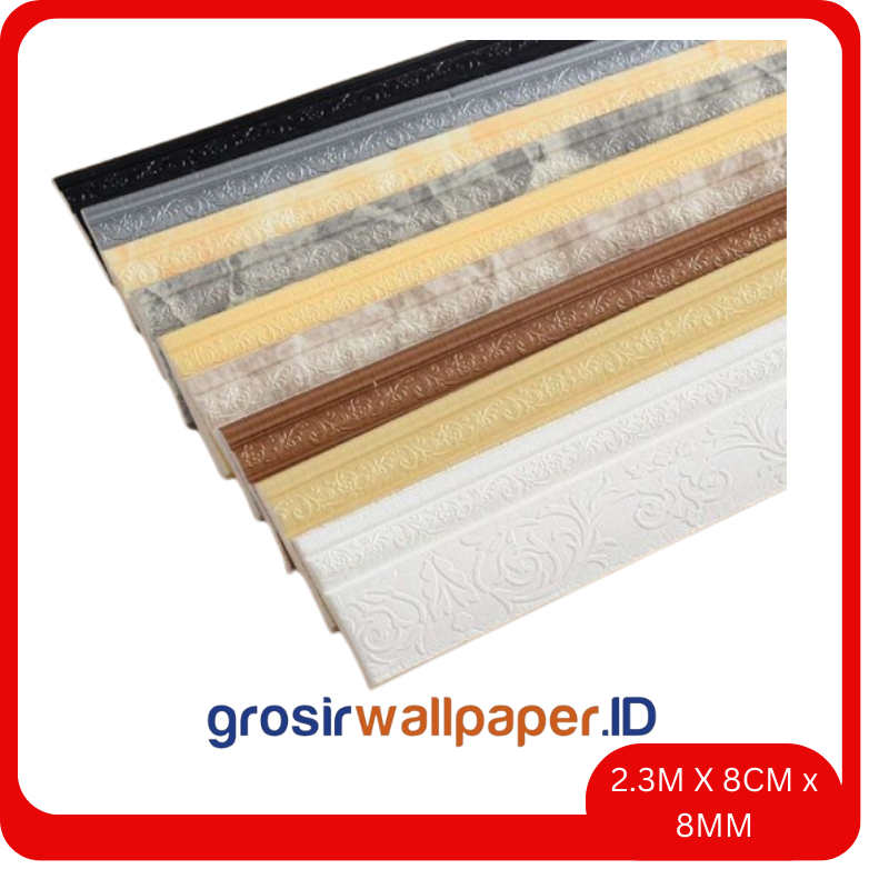 (COD) Termurah Wallpaper List Wallpaper Wallborder Foam 3D Wallpaper Dinding Lebar 10 CM Premium High Quality