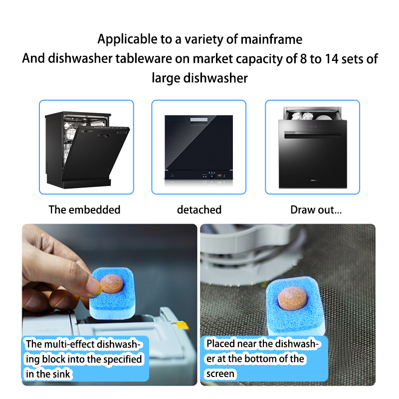 Sabun Mesin Cuci Piring 30 Tablet Dishwasher Tablet Dishwasher Tablet Cleaner Penghilang Noda
