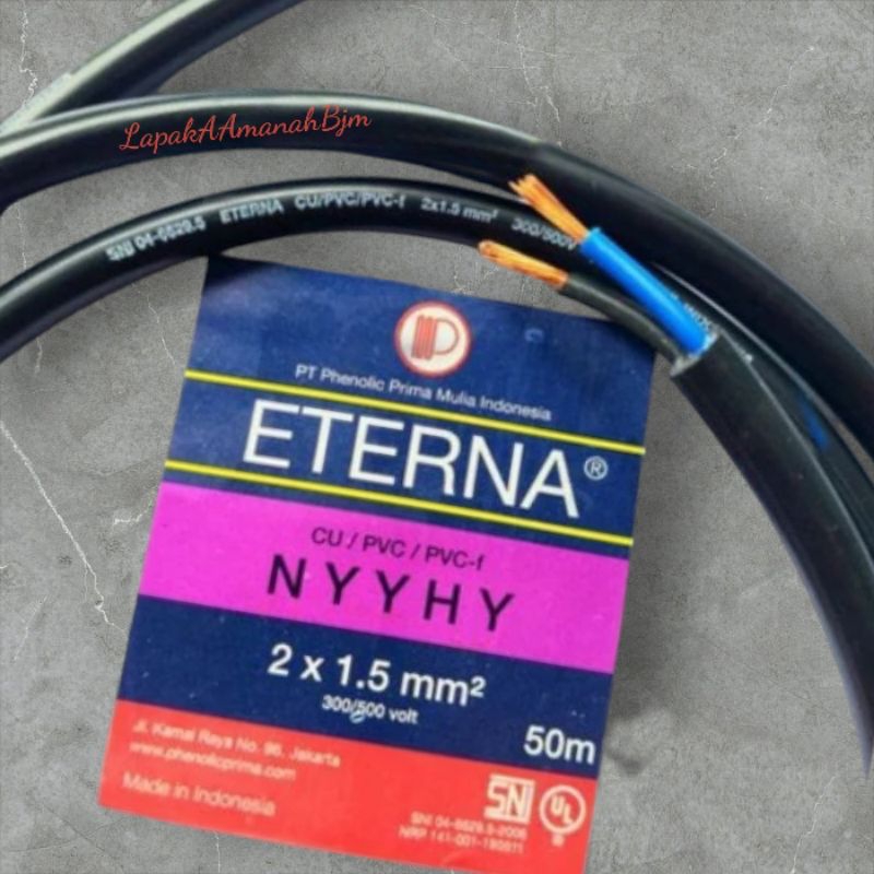 KABEL LISTRIK SERABUT NYYHY 2X1,5 ETERNA