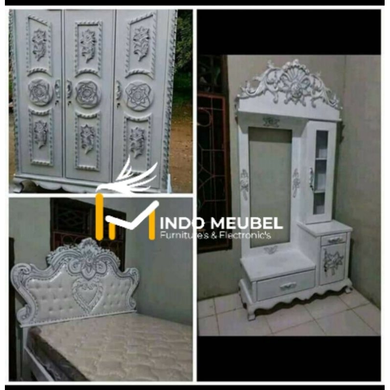 set hantaran pernikahan lemari pakaian tempat tidur dan meja rias mewah