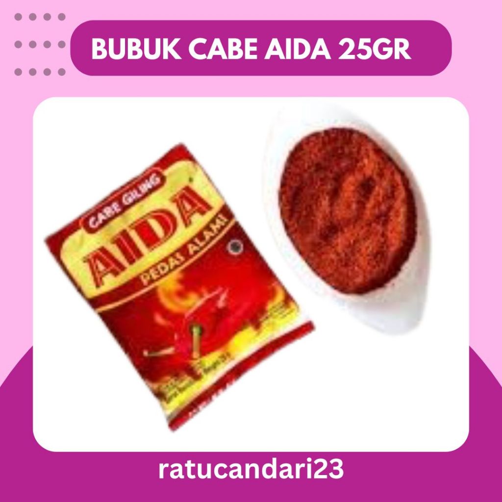 

AIDA 25gr Cabe Giling Bubuk Pedas Alami