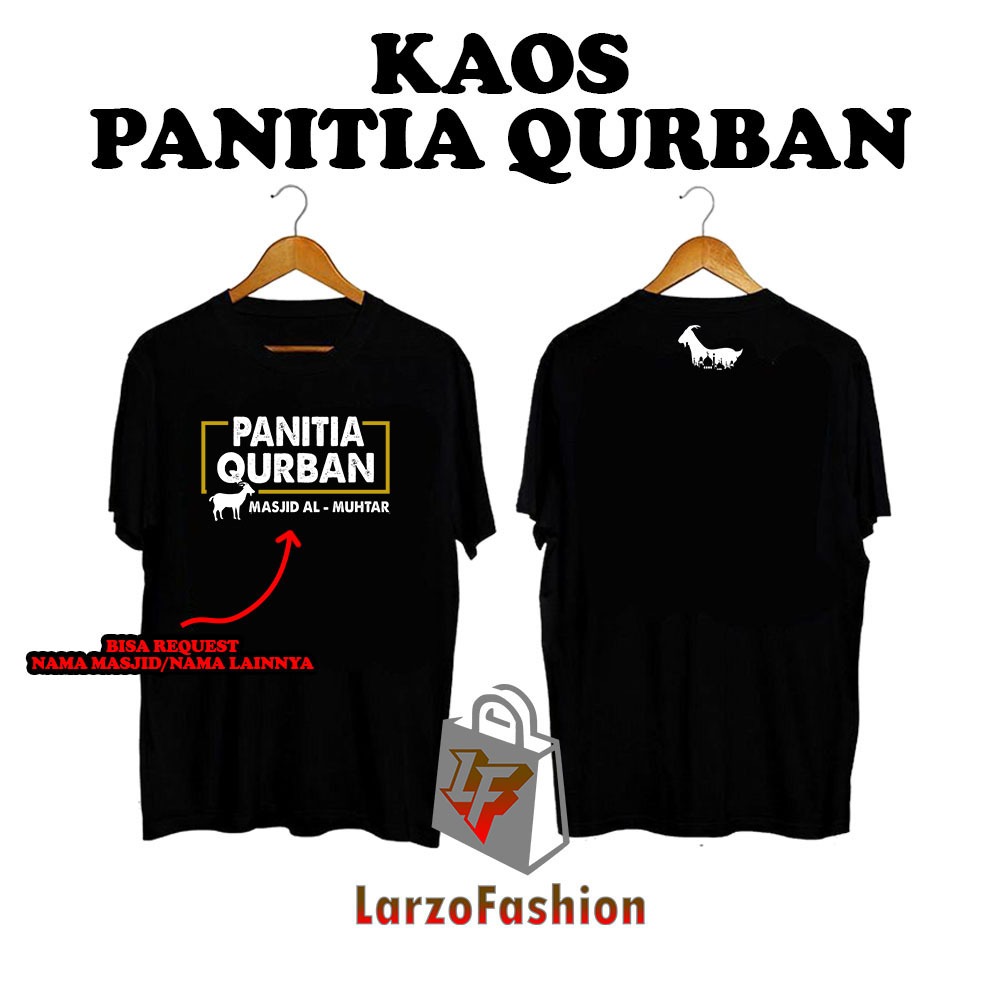 Larzo Fashion - KAOS PANITIA QURBAN BISA COSTUM NAMA MASJID - BAJU IDUL ADHA