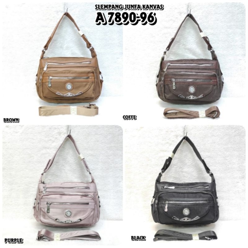 JUNFA 7890 - TAS SELEMPANG JUNFA ORIGINAL MODEL BARU BAHAN CANVAS