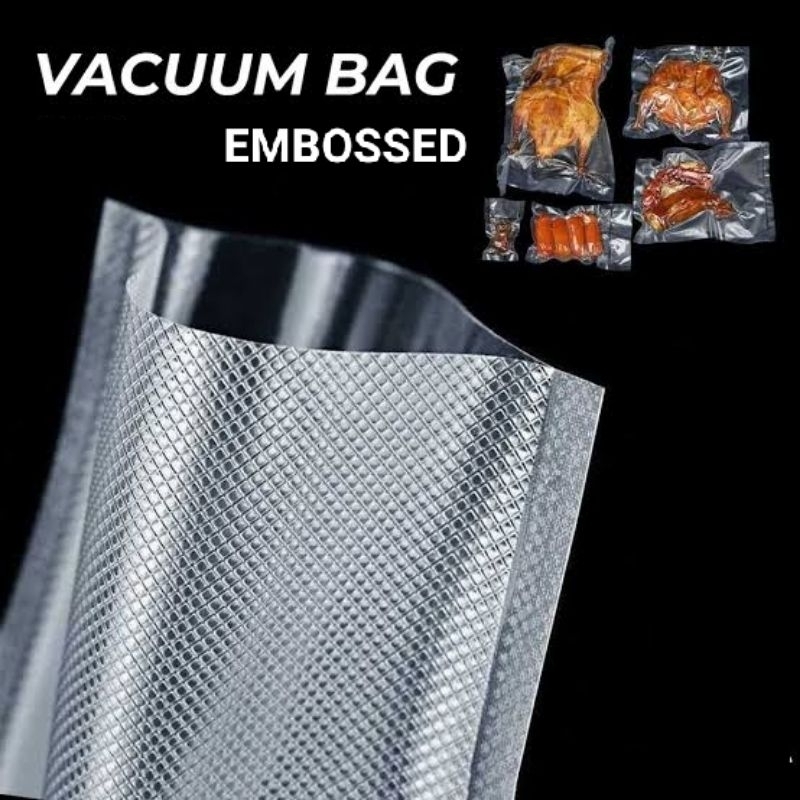 EMBOSSED Plastik Vacuum Vakum Kantong Plastik Kemasan Makanan Frozen Food