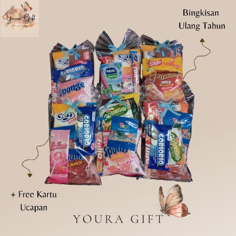 

Hadiah Bingkisan Ulang Tahun / Snack Ulang Tahun TERMURAH! / PAKET HEMAT / HAMPERS / Hadiah Ulang Tahun / Hadiah Wisuda