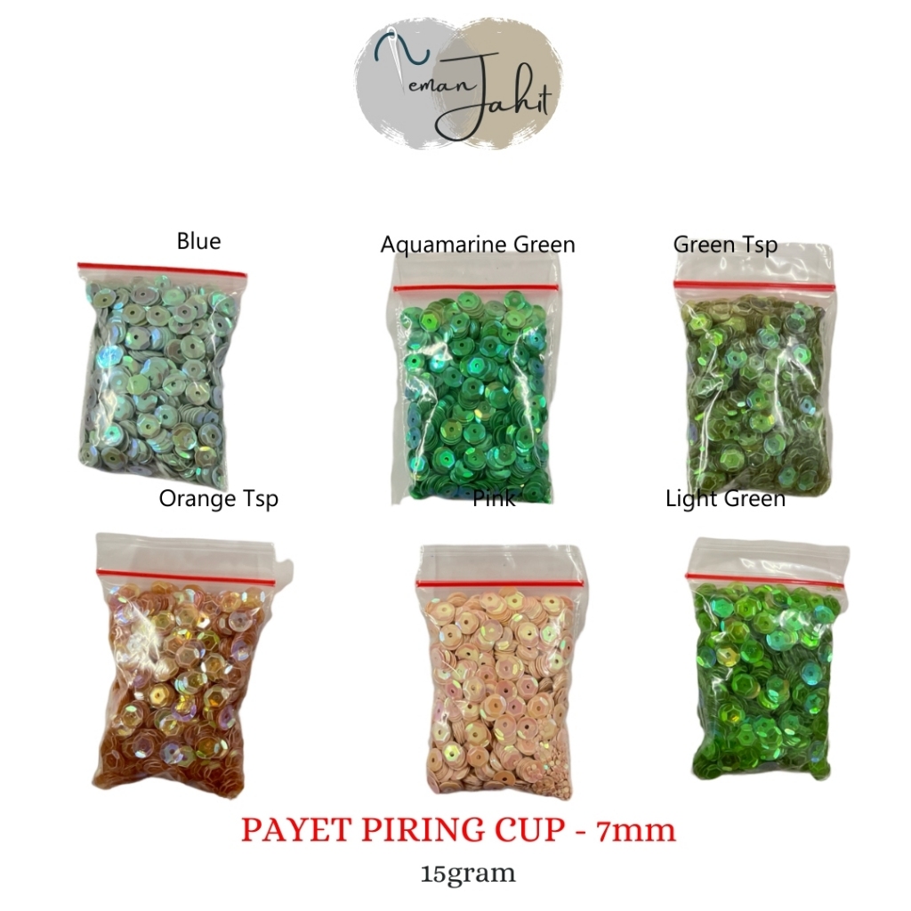 Payet Piring Cup Premium 7mm per 15gram/ Payet Remboci Piring Jepang