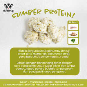 ADEWAP GLIDER Frozen Food Brocolli Meatball Glider Chicken For Sugar Glider