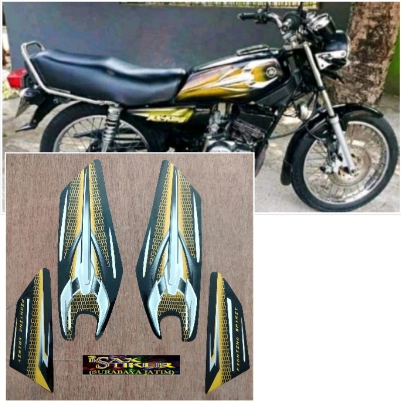 Striping Original Yamaha RX King hitam Gold tahun 2007