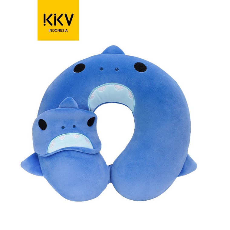 ART U93C KKV Alba Sol Set Masker Mata dan Bantal Leher Seri Hewan Hiu Dinosaurus Anjing