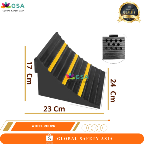 Wheel Chock Rubber Besar Mobil Container Truk / Ganjalan Ban Karet