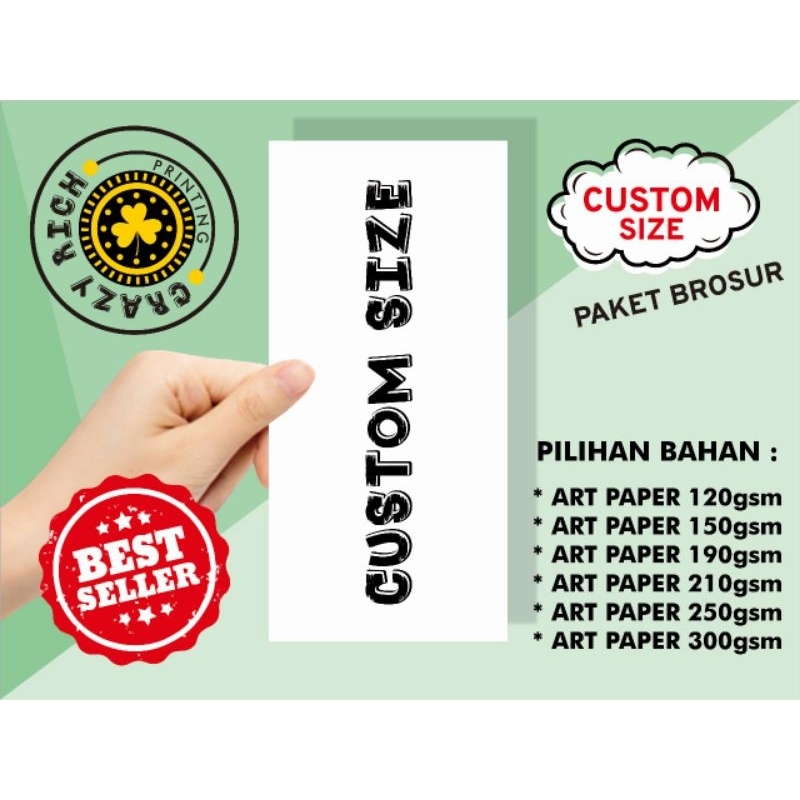 

Brosur Custom Size Artpaper 120gsm/150gsm