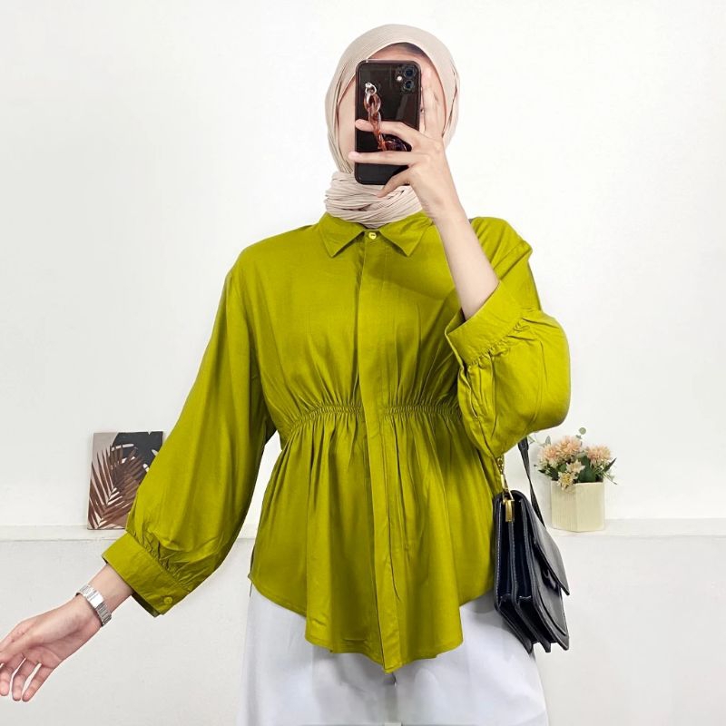 Kemeja Wanita Alya Shirt Katun Linen Atasan Wanita