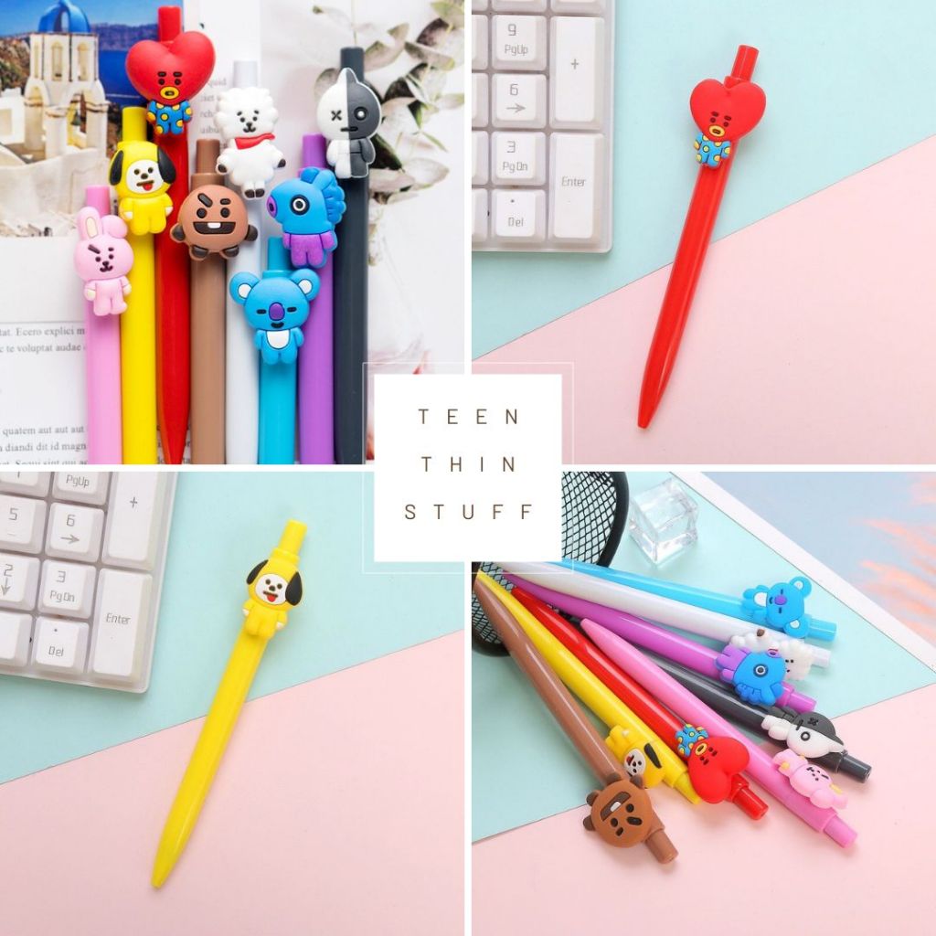 

BT21 PULPEN MEKANIK KARAKTER PEN CUTE PENA LUCU KPOP TINTA GEL BLACK 0.38MM | BANGBANGBOY PEN