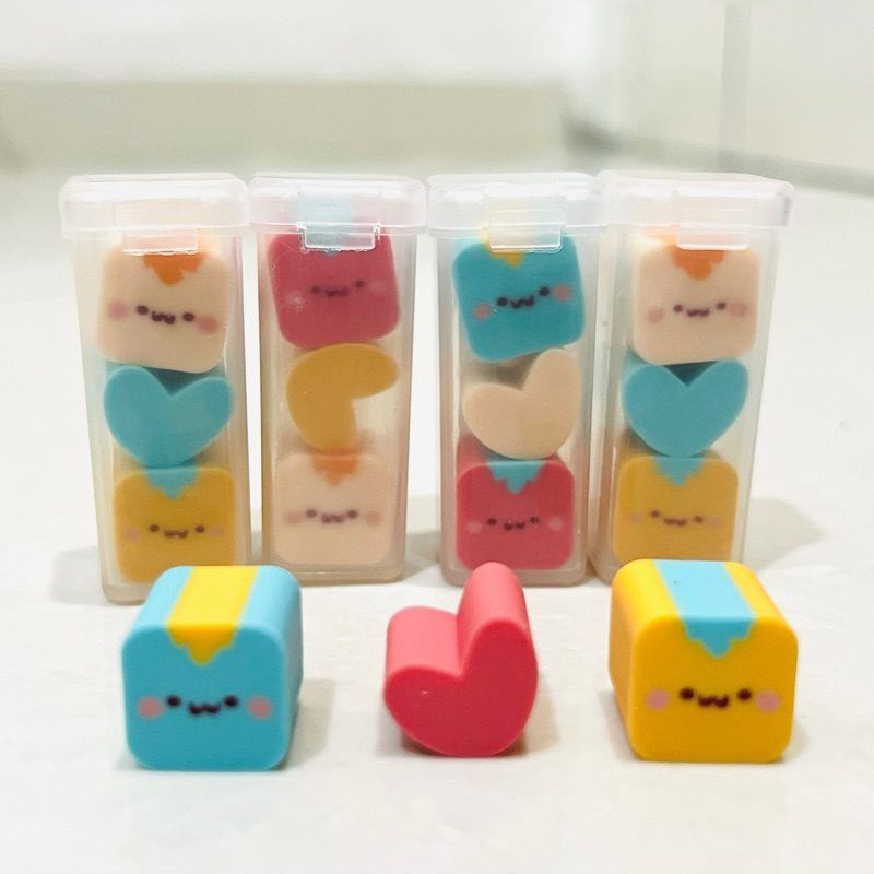 

Penghapus Lucu 1pack Isi 3pcs / Eraser Cute 3 warna