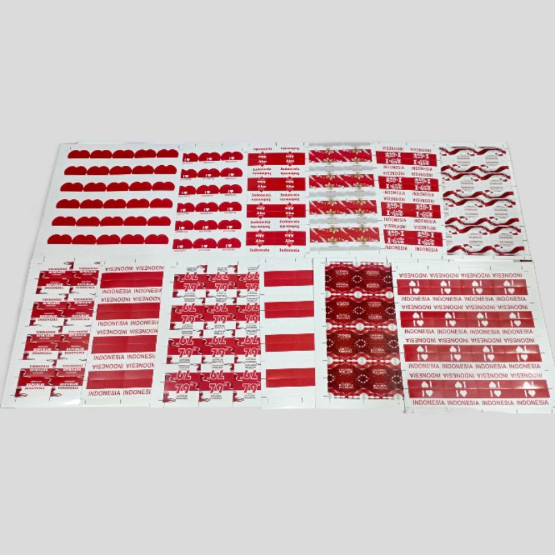 

Stiker pipi Merah Putih/Stiker Bendera/stiker Hut RI ke 79 isi 12 lembar