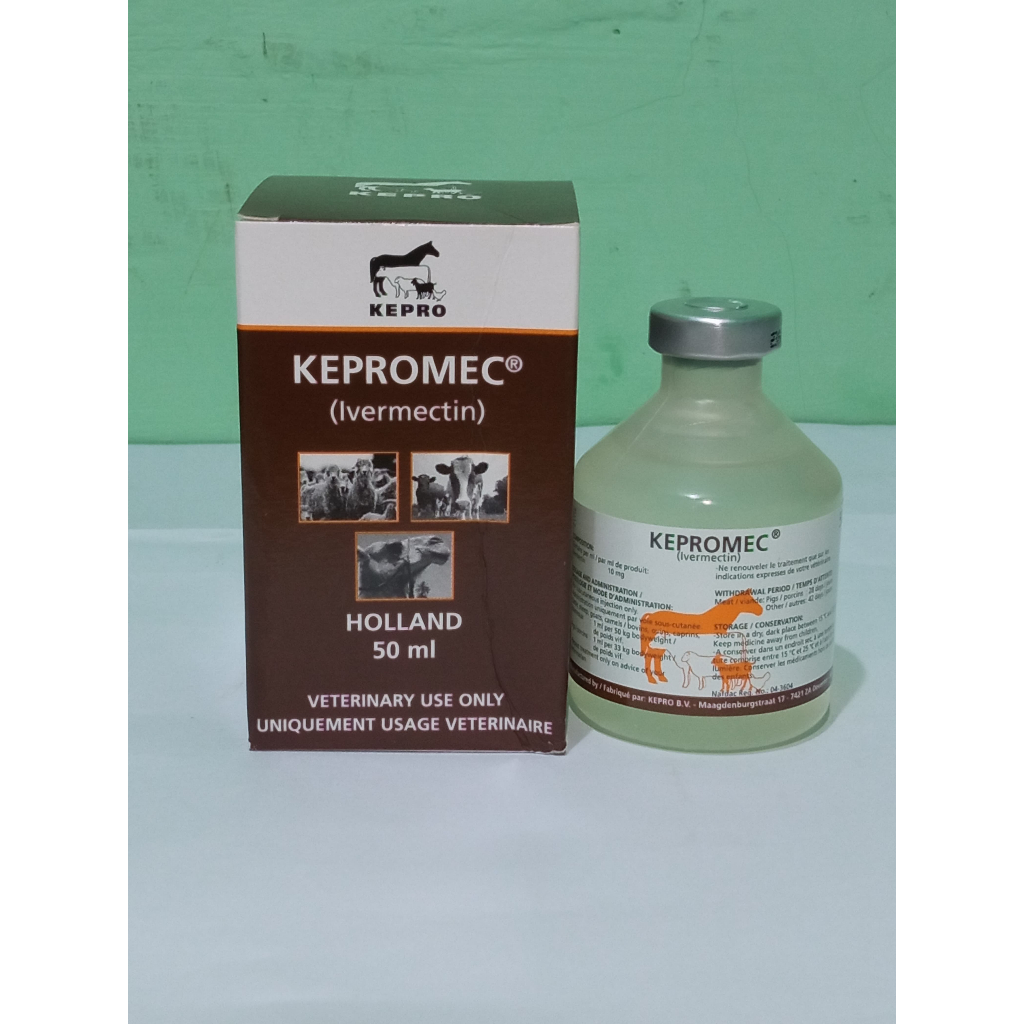 KEPROMEC INJEKSI 50 ml - obat cacing, gudig, scabies, gurem hewan