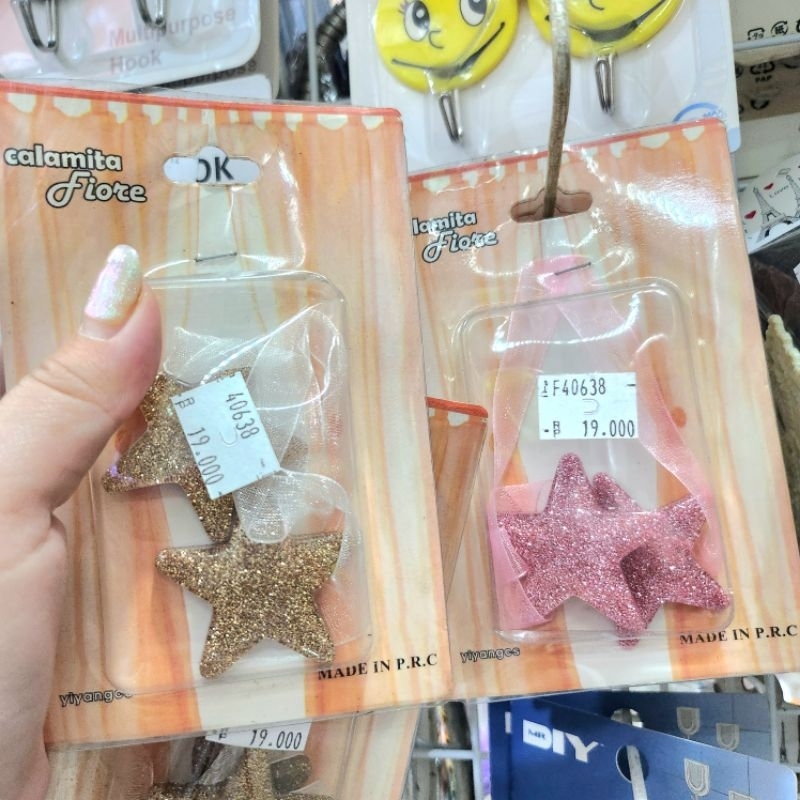 Pengikat Horden Premium Mewah Magnet STAR BINTANG GLITTER / Tali Gorden Tirai Magnet x