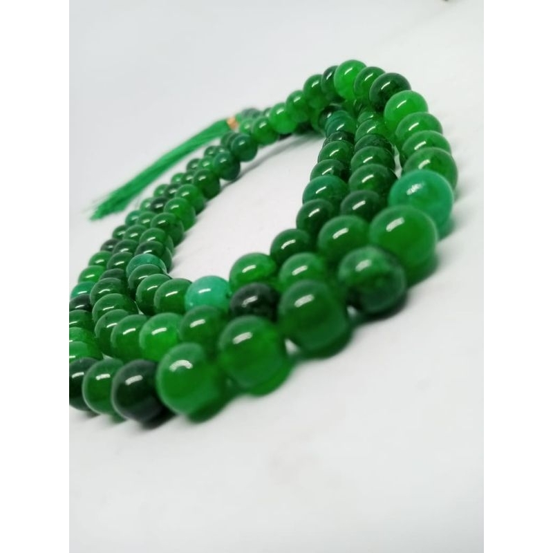 TASBIH BATU GIOK HIJAU SUPER