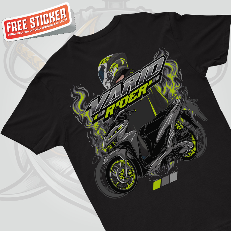 DTF | Kaos VARIO RIDER MATIC MANIA Unisex | Kaos Distro Honda Vario Indonesia - Free Sticker