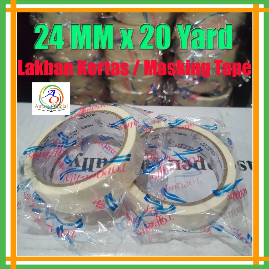 

Masking Tape 24 mm x 20 yard Lakban Kertas 1 Inchi Kualitas Bagus