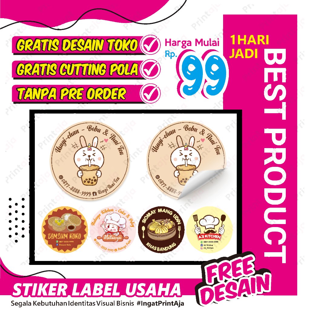 

[FREE DESAIN] STIKER LABEL MAKANAN | STIKER BULAT LABEL | STIKER MAKANAN | STIKER JUALAN BULAT | STIKER FOOD