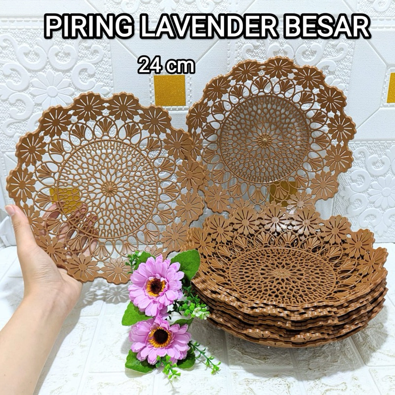 piring lavender, piring geprek plastik 1lusin