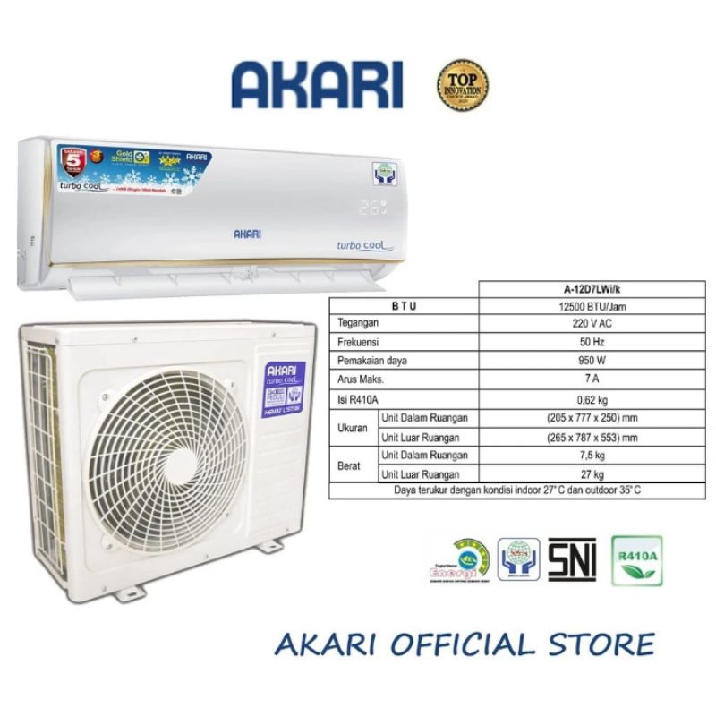 AC AKARI 1.5 PK Turbo Cool A-12E7LWI