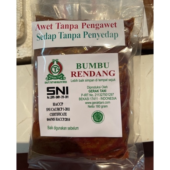 

Silahkan Belanja Bumbu Rendang Gerak Tani 18gram