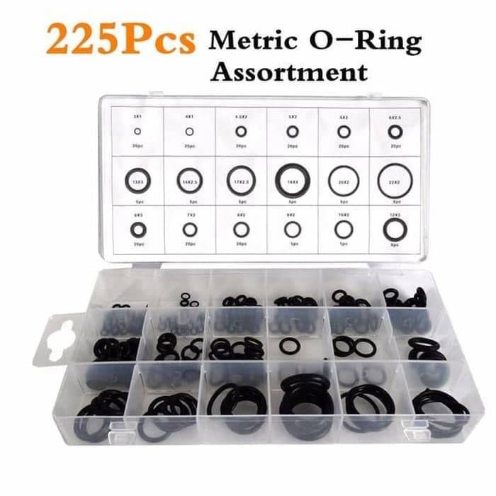 225pcs Oring seal karet rubber