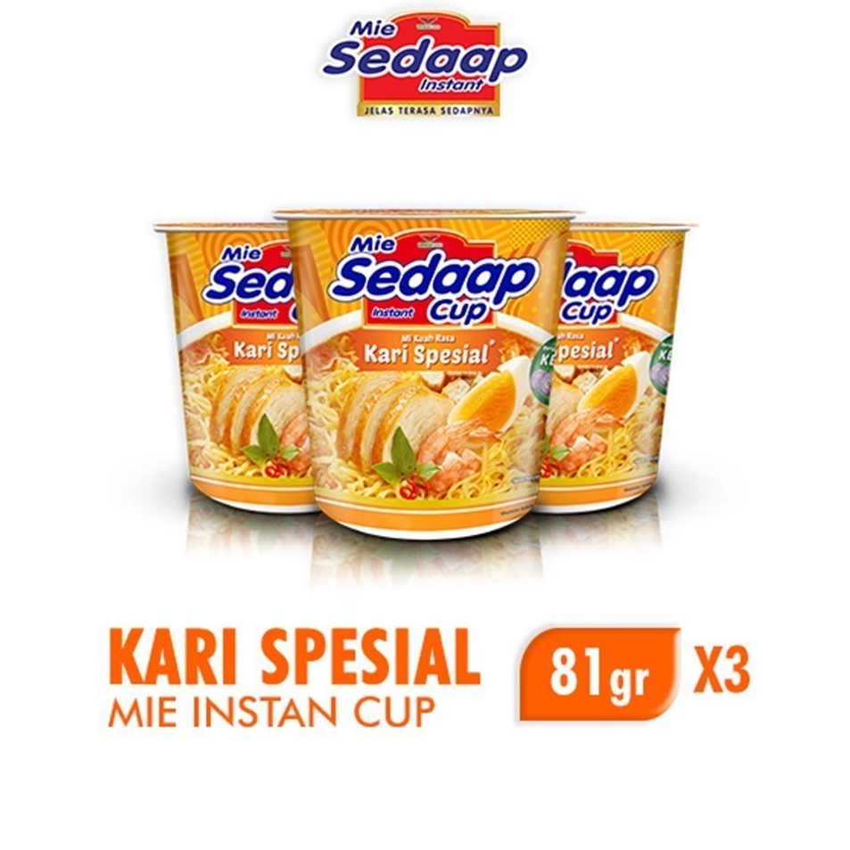 

Promo promo Sedaap Mie Instan Cup Kari Spesial 81 gr x3