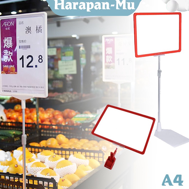 

Hadir Limited 1set Frame Display Promo Standing Display Pop Frame A4 Papan Promo Stand Promosi Toko Telescopic