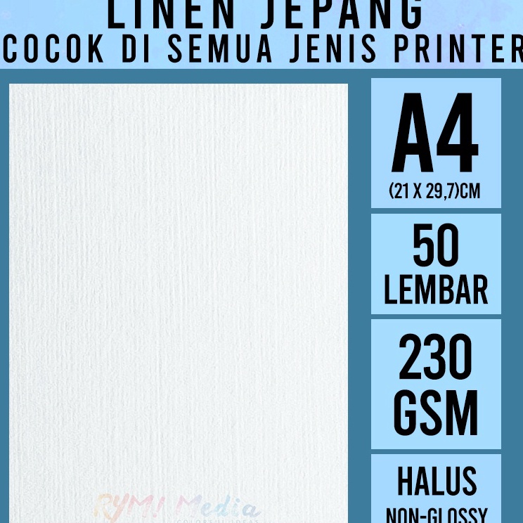 

Obral Pesanan LINEN Jepang 23 gsm A4 isi 5 lembar Kertas HVS Linen Tebal 23 gram Undangan Sertifikat