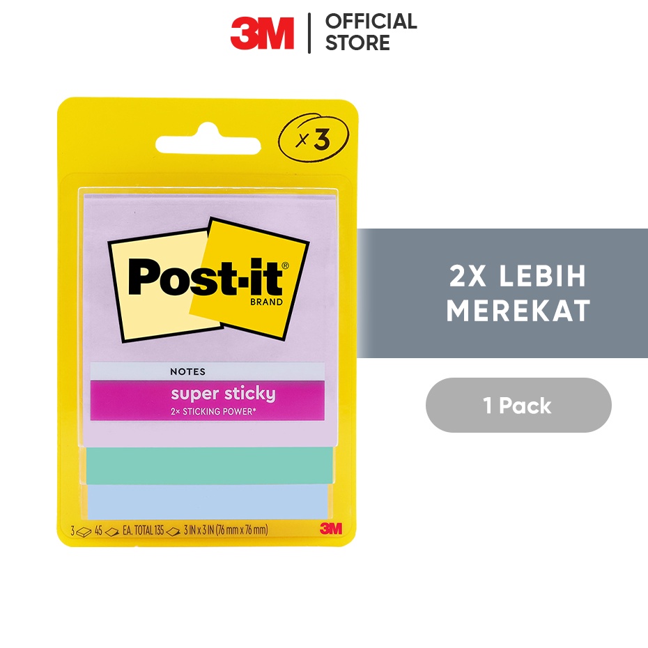 

Promo Murah 3M Postit Super Sticky Notes Memo Tempel 33213SSJP 2x Lebih merekat 1 pak 76x76 mm Untuk penanda dan pengingat
