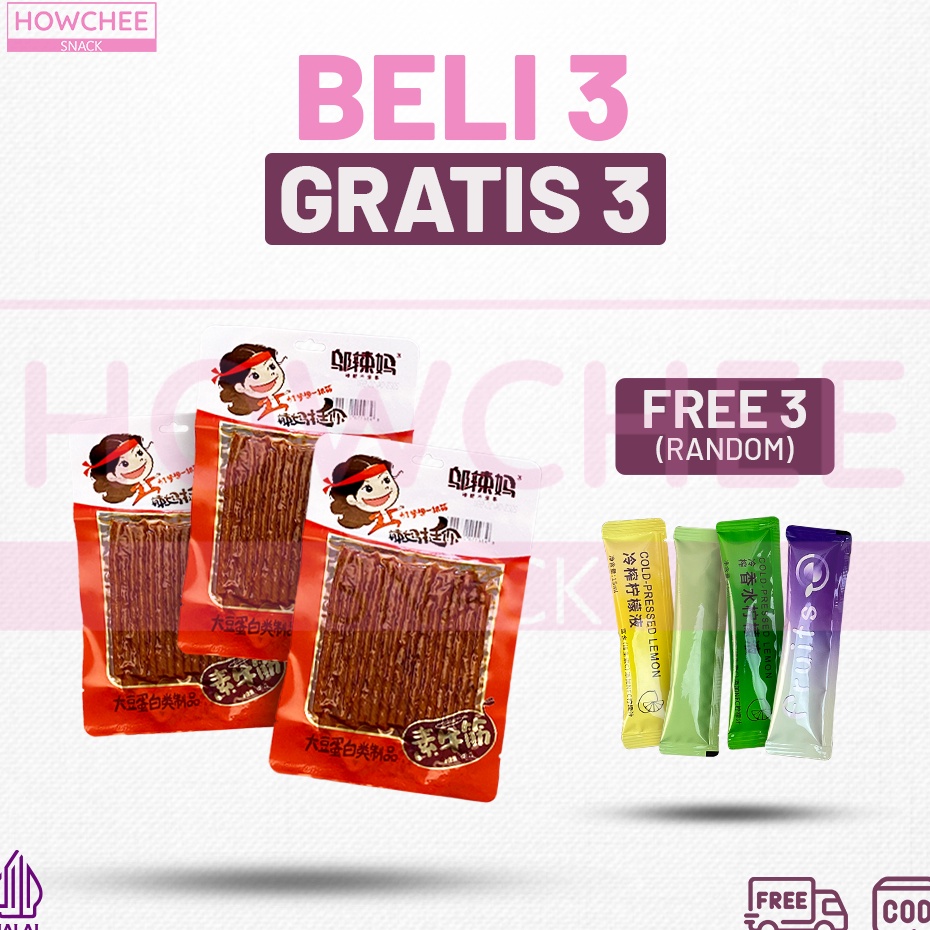 

Lebih hemat HALAL Howecheesnack Wulama Buy 3 Get 3 Free Latiao Wulama Gluten Latiao Snack a Vegetarian Food Snacks
