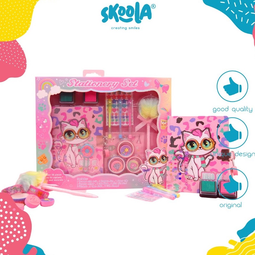 

Dijamin Senang Skoola Stationery Set Alat Tulis Fancy Anak Perempuan Unicorn Cat Staci