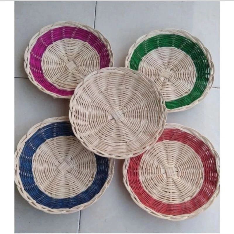 Piring Rotan Piring Anyaman dari rotan asli Piring Pesta ukuran 23cm Piring Prasmanan Tradisional