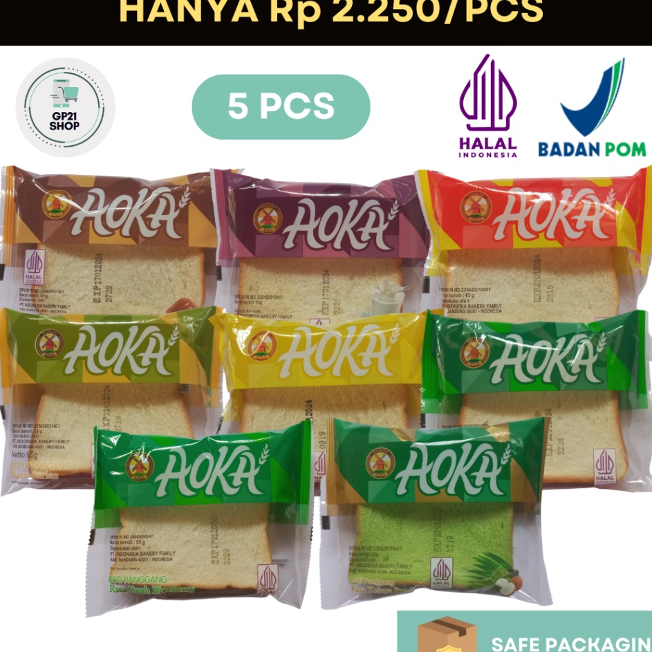 

Paling Bagus 5 PCS AOKA Roti Panggang Aneka Rasa