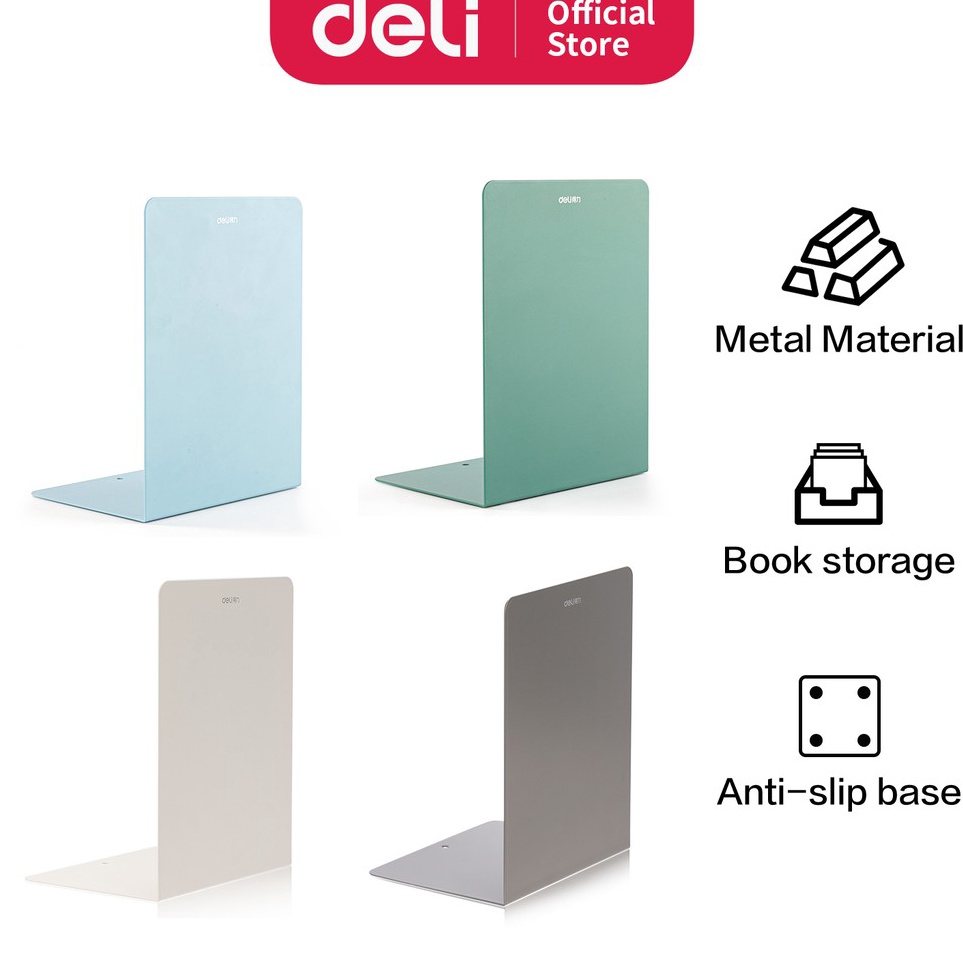 

Pasti Promo Deli Penahan Buku Pembatas Buku Majalah 2pcsPack Bahan Metal Adjustable 7865