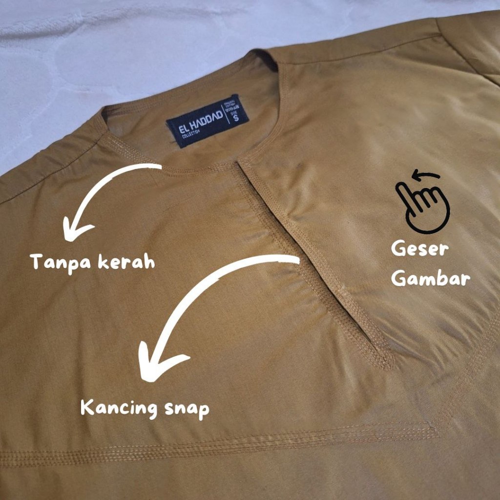 Baju Koko Elhaddad Abudhabi Lengan Panjang Doby Dobby Dobi Dobbi Elhadad Elhaddad Alhadad Alhaddad K