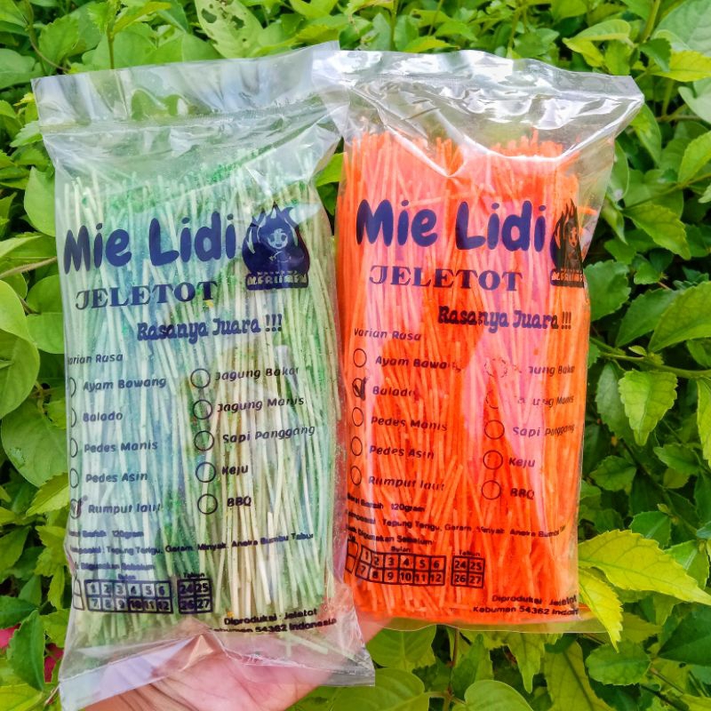 

Mie Lidi Jeletot || Kemasan Plastik 120gr