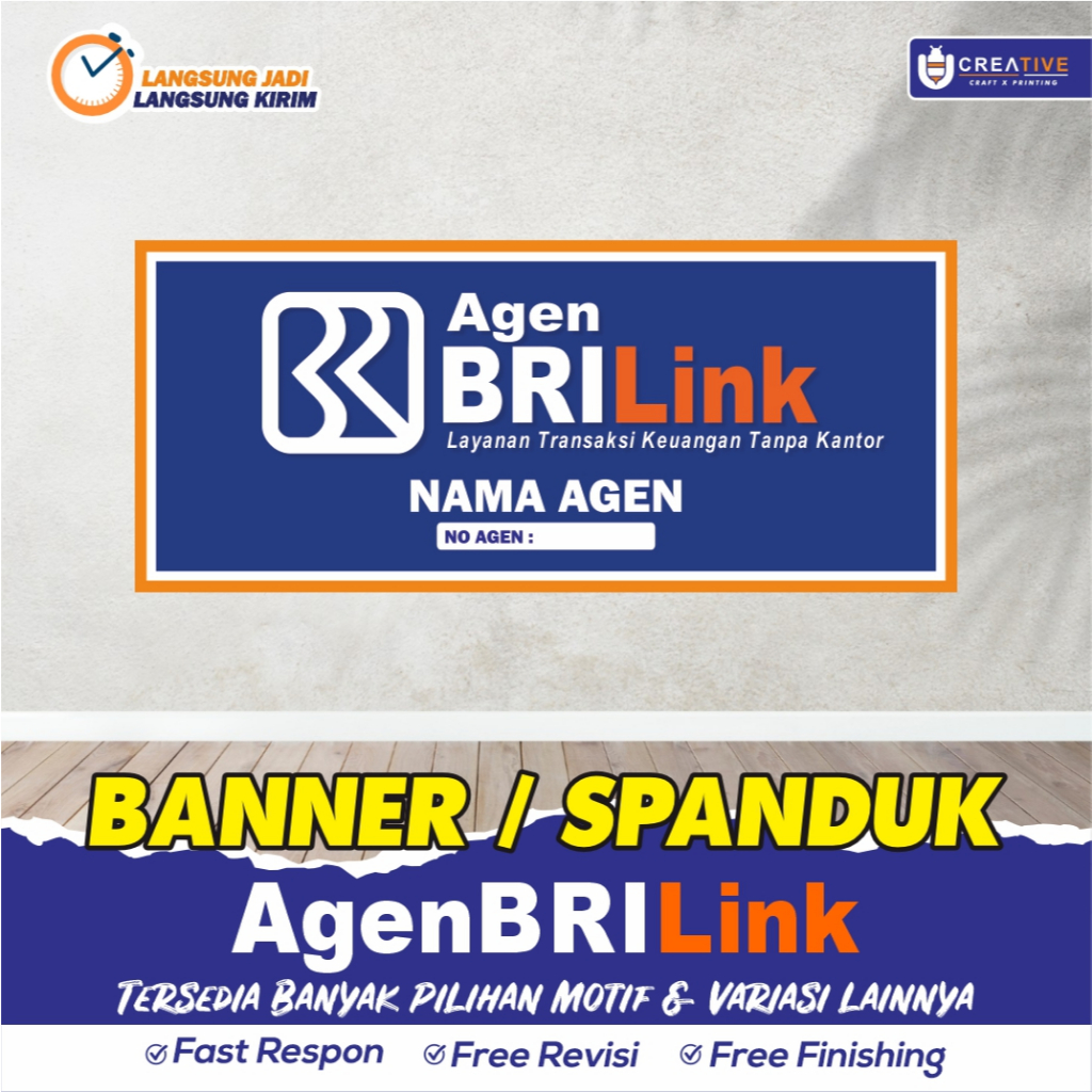 Banner / Spanduk backdrop Dinding Agen Brilink (BIG SIZE)